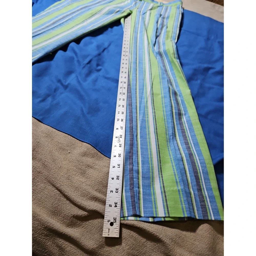 Loudmouth Golf Pants Nassau Lime Blue Striped John Daly Pants 36x34 Tall NEW